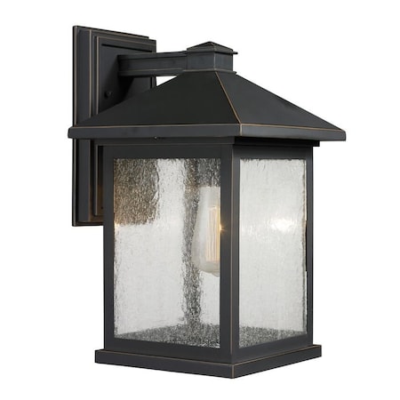 Portland 1 Light Outdoor Wall Light, Oil Rubbed Bronze And Clear Seedy